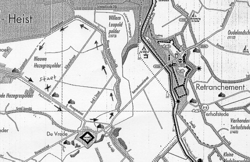 Een wandelroute langs een deel van de Hollandstellung.