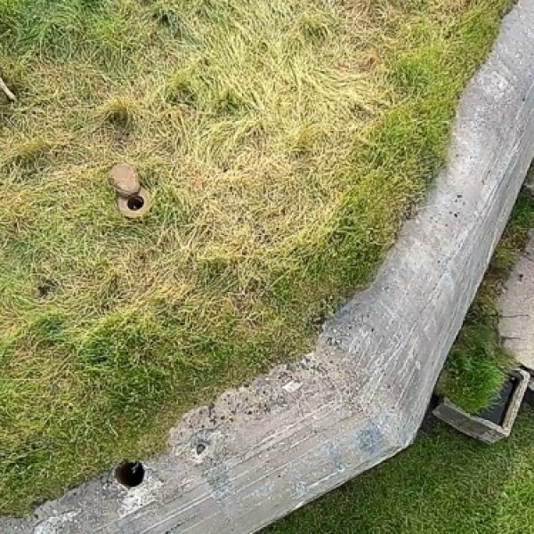 Het dak in close-up.